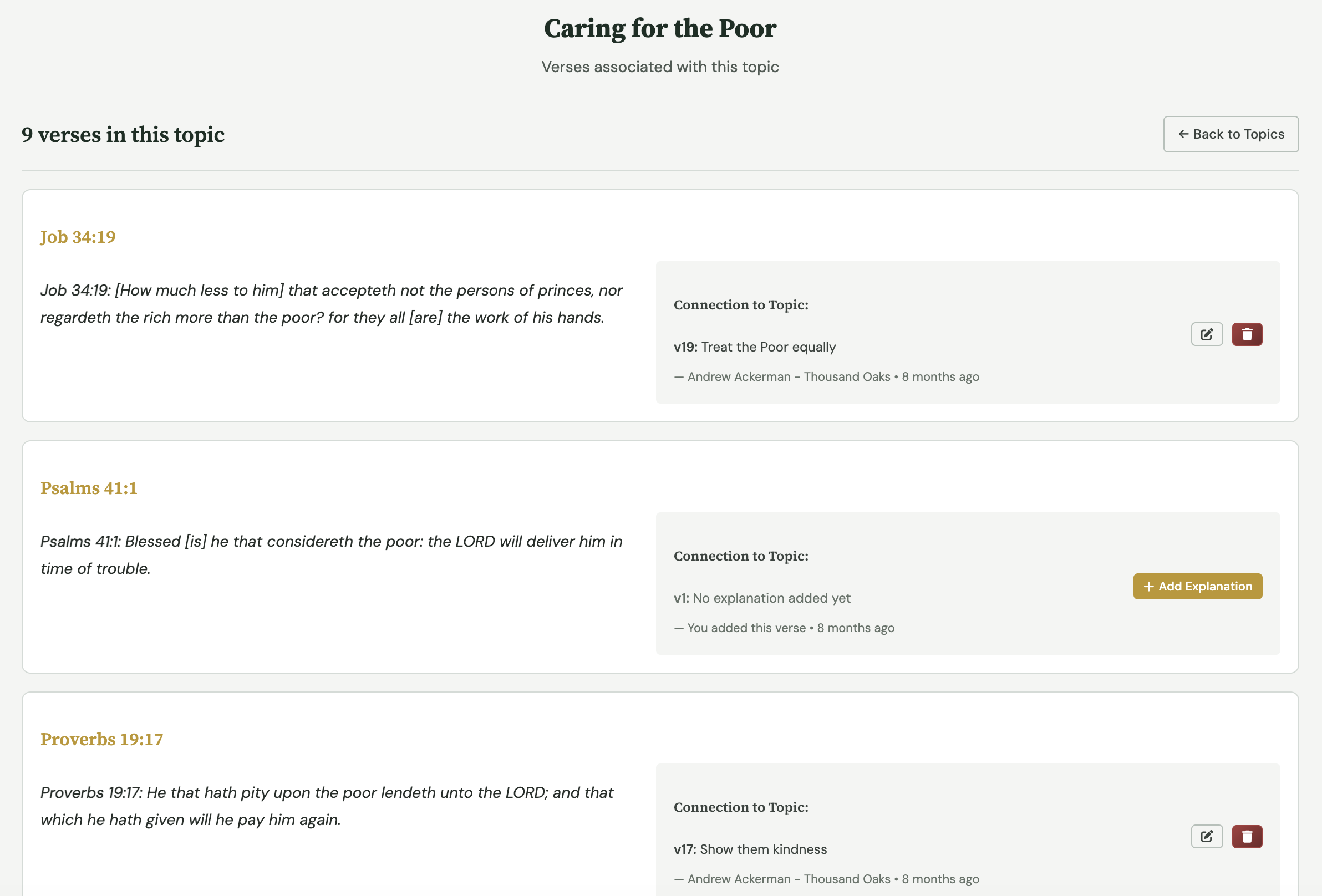 Topics screenshot